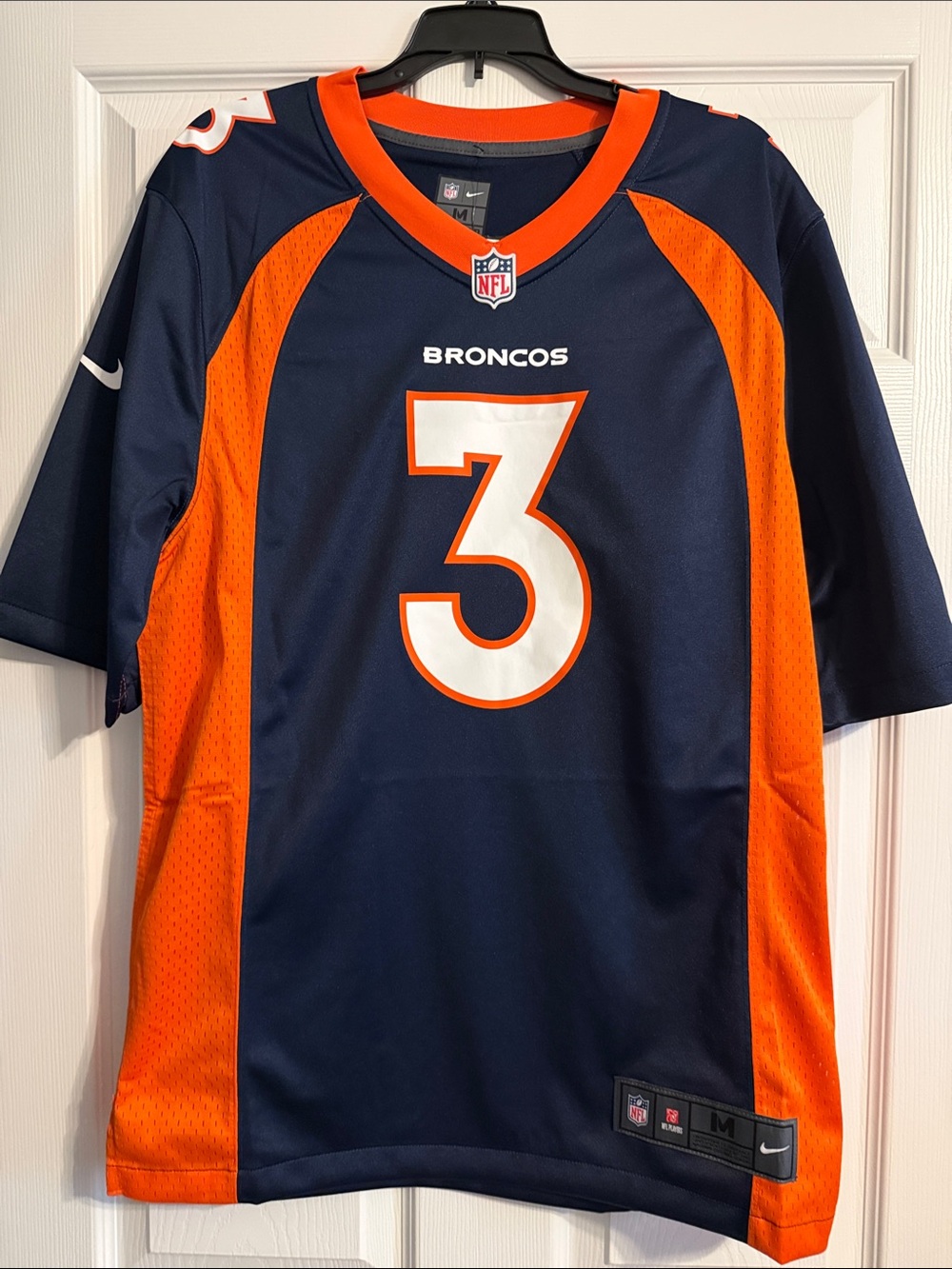 Denver Broncos No.3 Navy and Orange Football Jersey - Nike - Picture 1 of 7